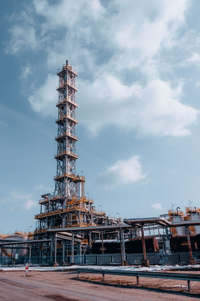 Oil refinery towers - supply uncertainty drives price volatility.