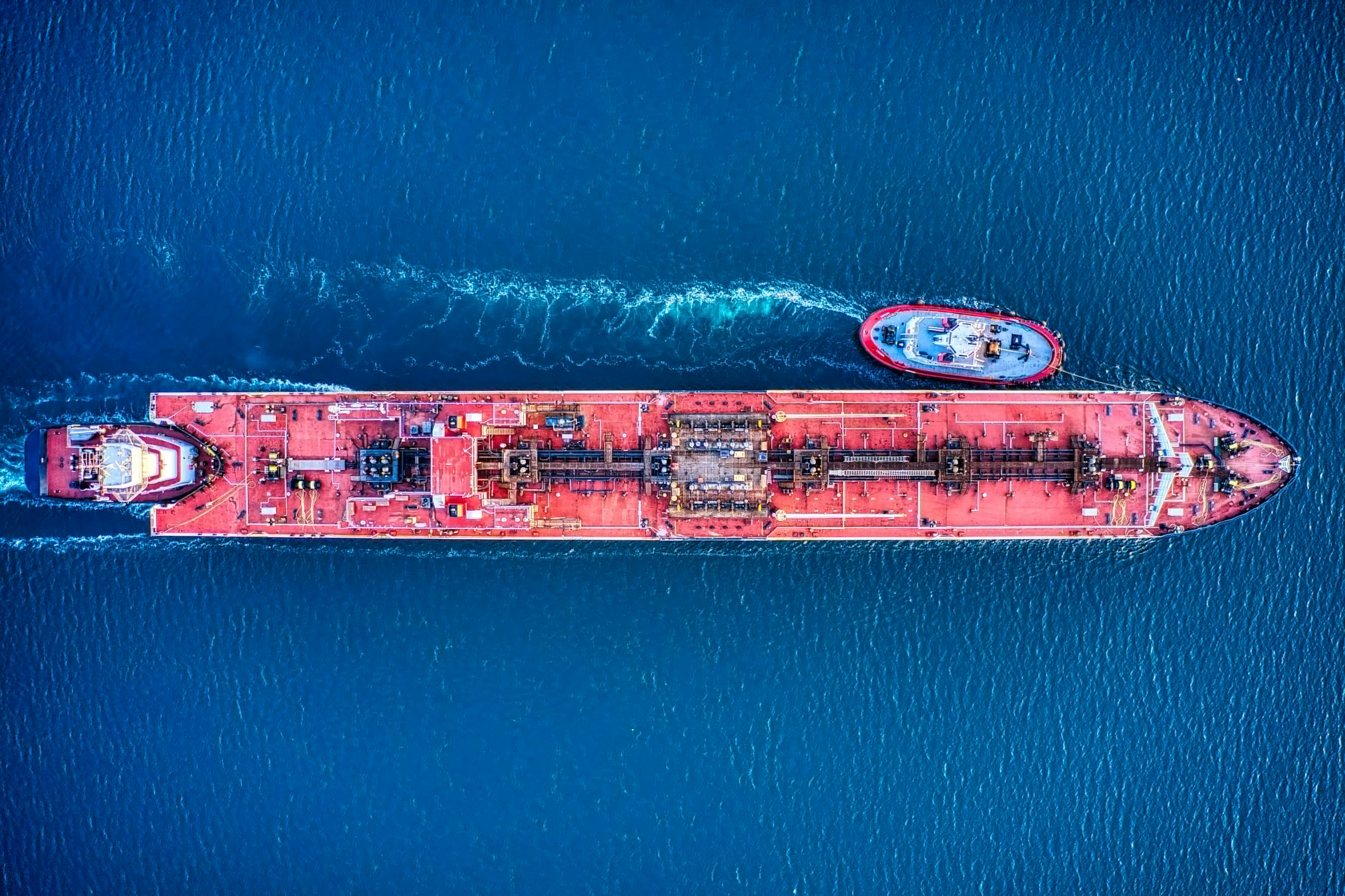 Tanker architecture close up - the strait is the world most important energy chokepoint.